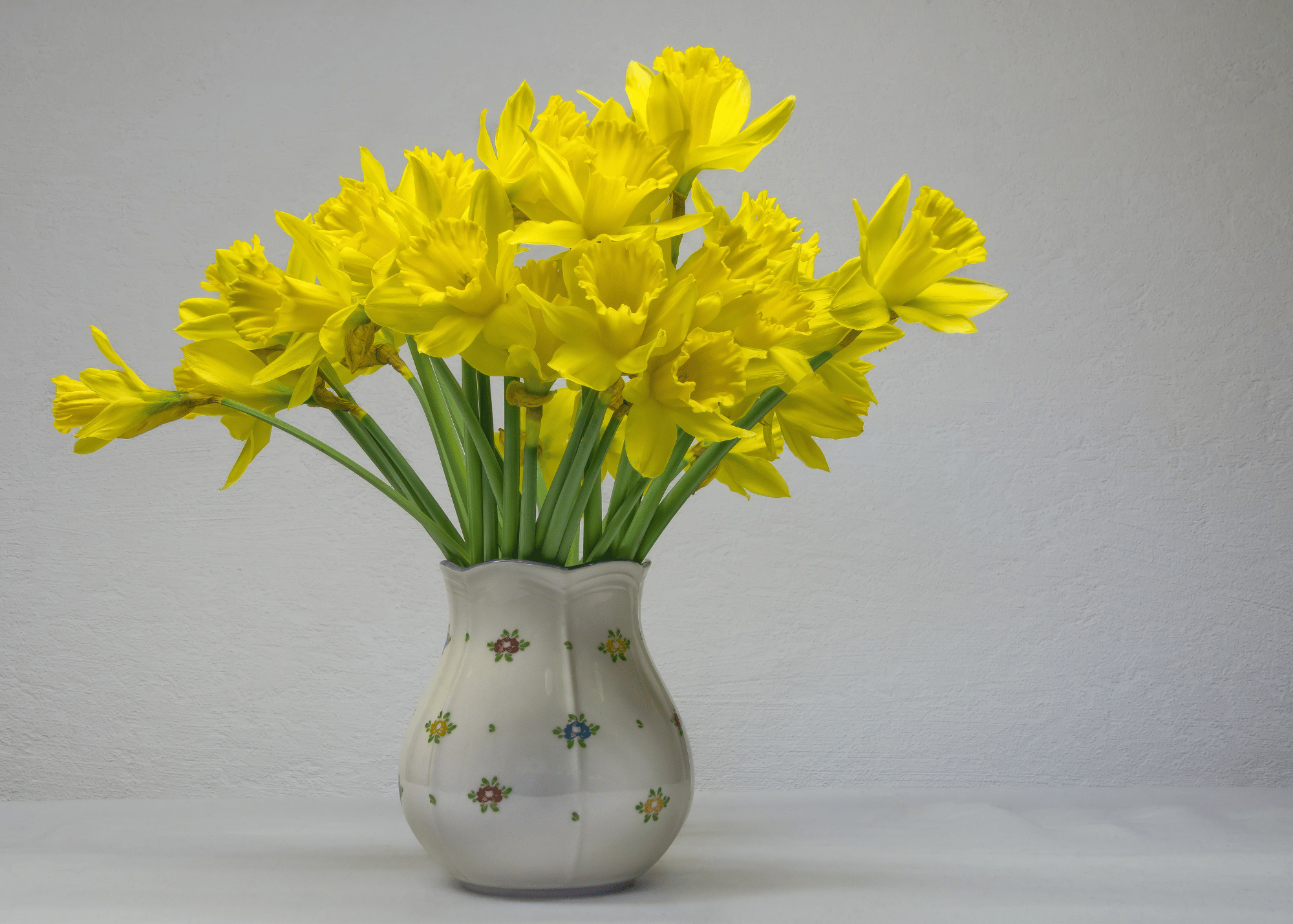 a bouquet of bright yellow daffodils